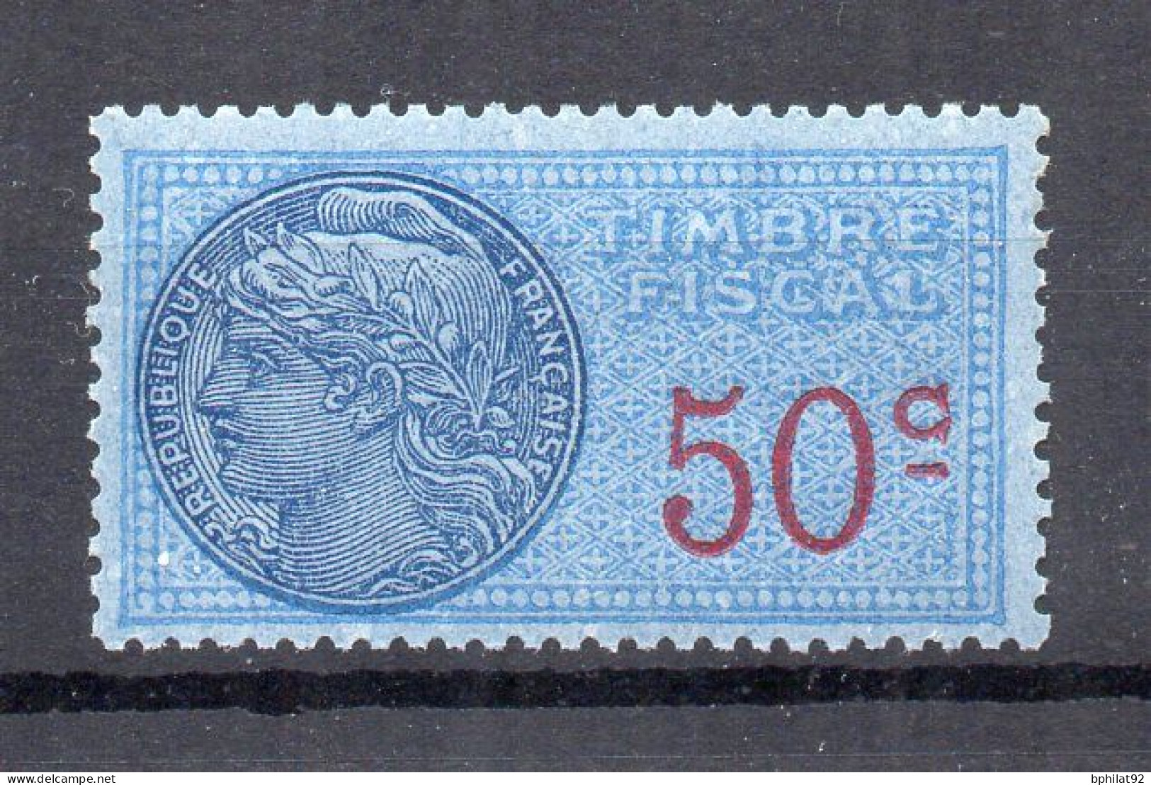 !!! TIMBRE FISCAL N°97A 50C AU LIEU DE 50F NEUF* SIGNE CALVES - Stamps