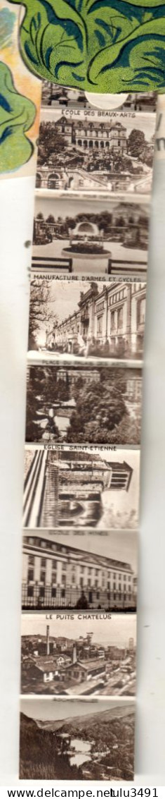 CPA (42) SAINT-ETIENNE - Carte à Système Avec Fenêtre Et Dépliant Accordéon Complet Des 10 Images - 1950 - Saint Etienne