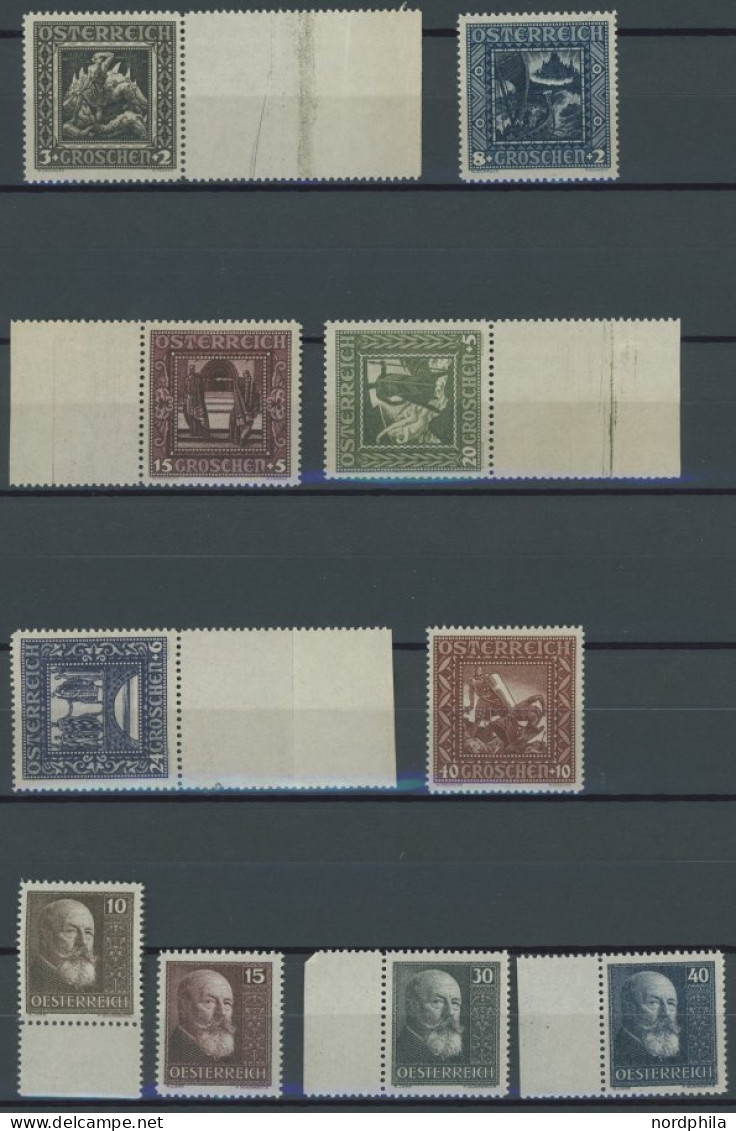 ÖSTERREICH 1918-1938 488-97 **, 1926/8, Nibelungensage Und 10 Jahre Republik, 2 Postfrische Prachtsätze, Mi. 90.- - Other & Unclassified