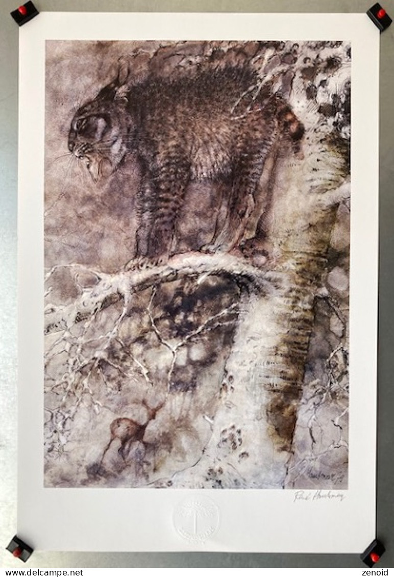 Affiche Bd Signée Hausman - Le Lynx - 40 X 60 Cm - Serigrafía & Litografía