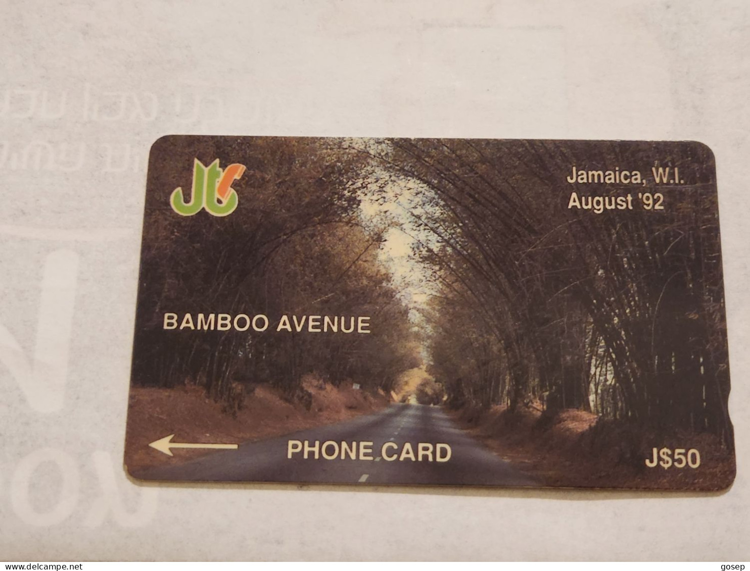 JAMAICA-(9JAMA-JAM-9A)-Bamboo Avenue-August-(66)-(9JAMA038268)-(J$50)-used Card+1card Prepiad - Jamaïque