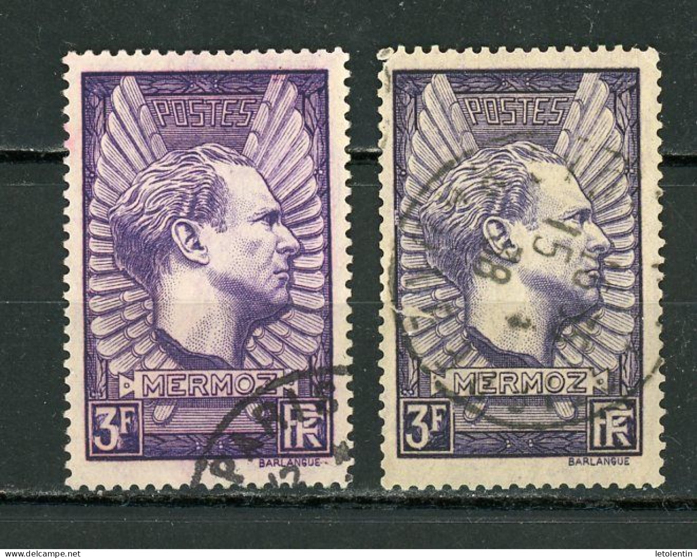 FRANCE : MERMOZ - N° Yvert 338 Obli. 2 Teintes - Used Stamps