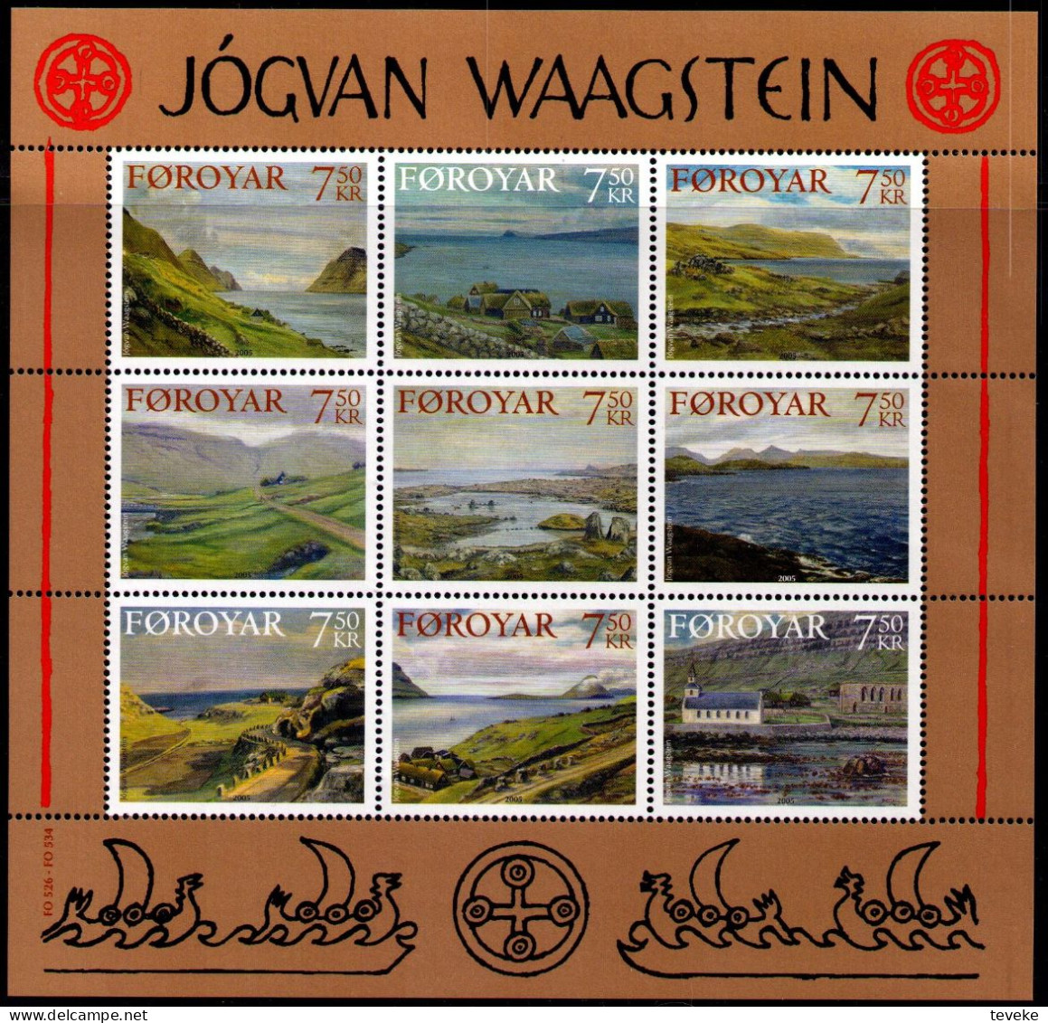 FAEROËR 2005 - MiNr. 534/542 KB - **/MNH - Art - Paintings By Jógvan Waagstein - Islas Faeroes