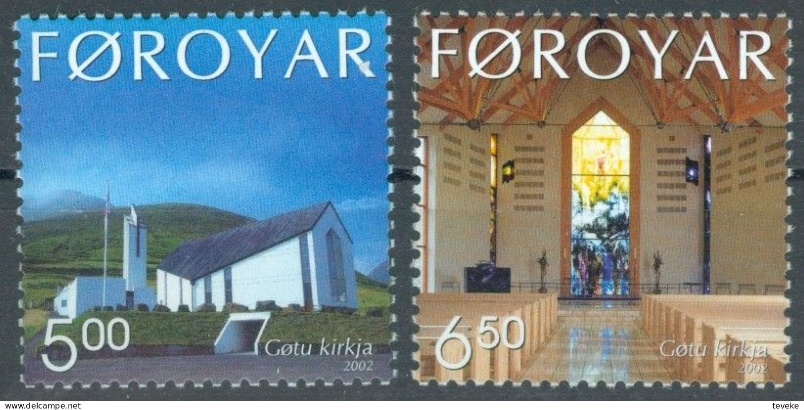 FAEROËR 2002 - MiNr. 433/434 - **/MNH - New Church In Gøta - Faeroër