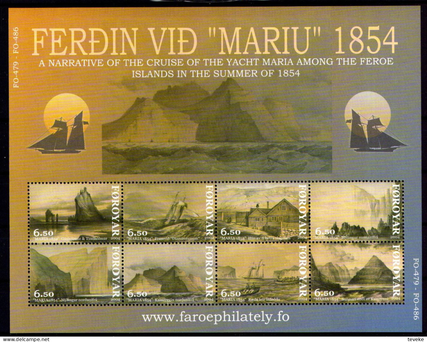 FAEROËR 2004 - MiNr. 487/494 KB - **/MNH - Cruise Of The Yacht "Maria" Between The Faroe Islands - Faroe Islands