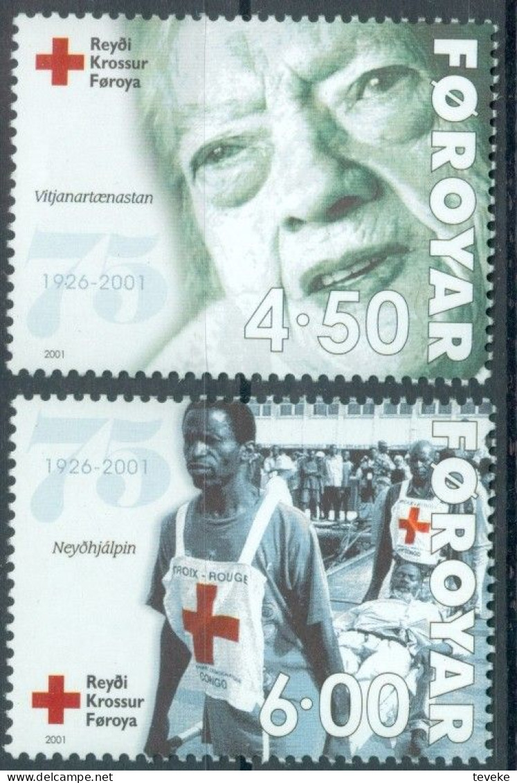 FAEROËR 2001 - MiNr. 391/392 - **/MNH - 75 Years Of The Faroese Red Cross - Faroe Islands