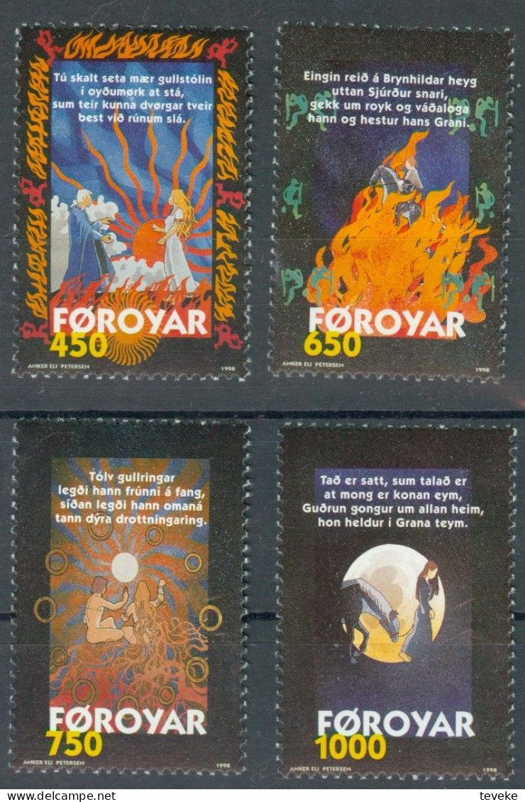 FAEROËR 1998 - MiNr. 328/331 - **/MNH - Norse Legends: Brynhild's Song - Isole Faroer