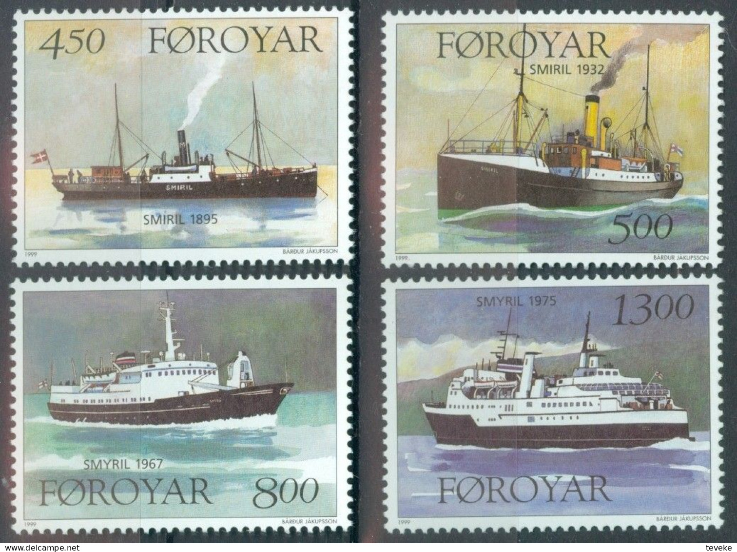 FAEROËR 1999 - MiNr. 348/351 - **/MNH - Supply Ship "Smyril" - Isole Faroer