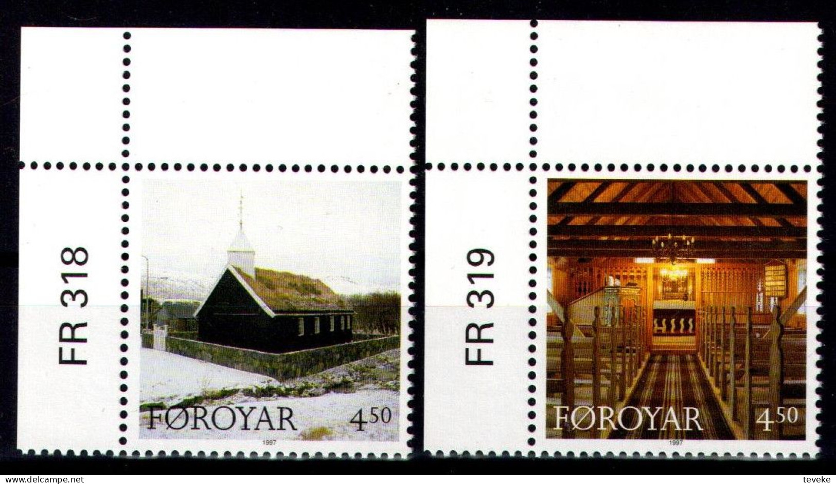 FAEROËR 1997 - MiNr. 326/327 - **/MNH - Church Of Hvalvik - Faroe Islands