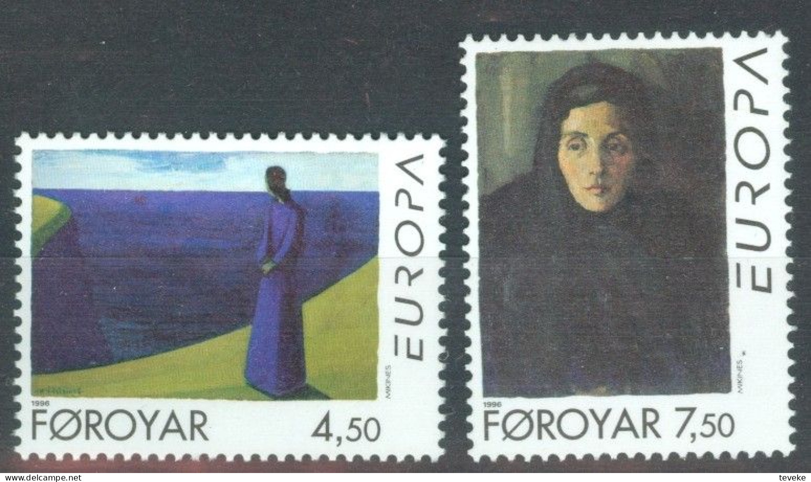 FAEROËR 1996 - MiNr. 296/297 - **/MNH - Europa/CEPT - Women - Art- Paintings - Faroe Islands