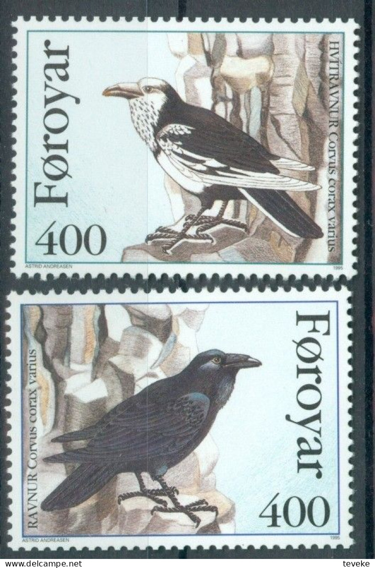 FAEROËR 1995 - MiNr. 283/284 - **/MNH - Fauna/Birds - Faroe Islands Raven - Faeroër