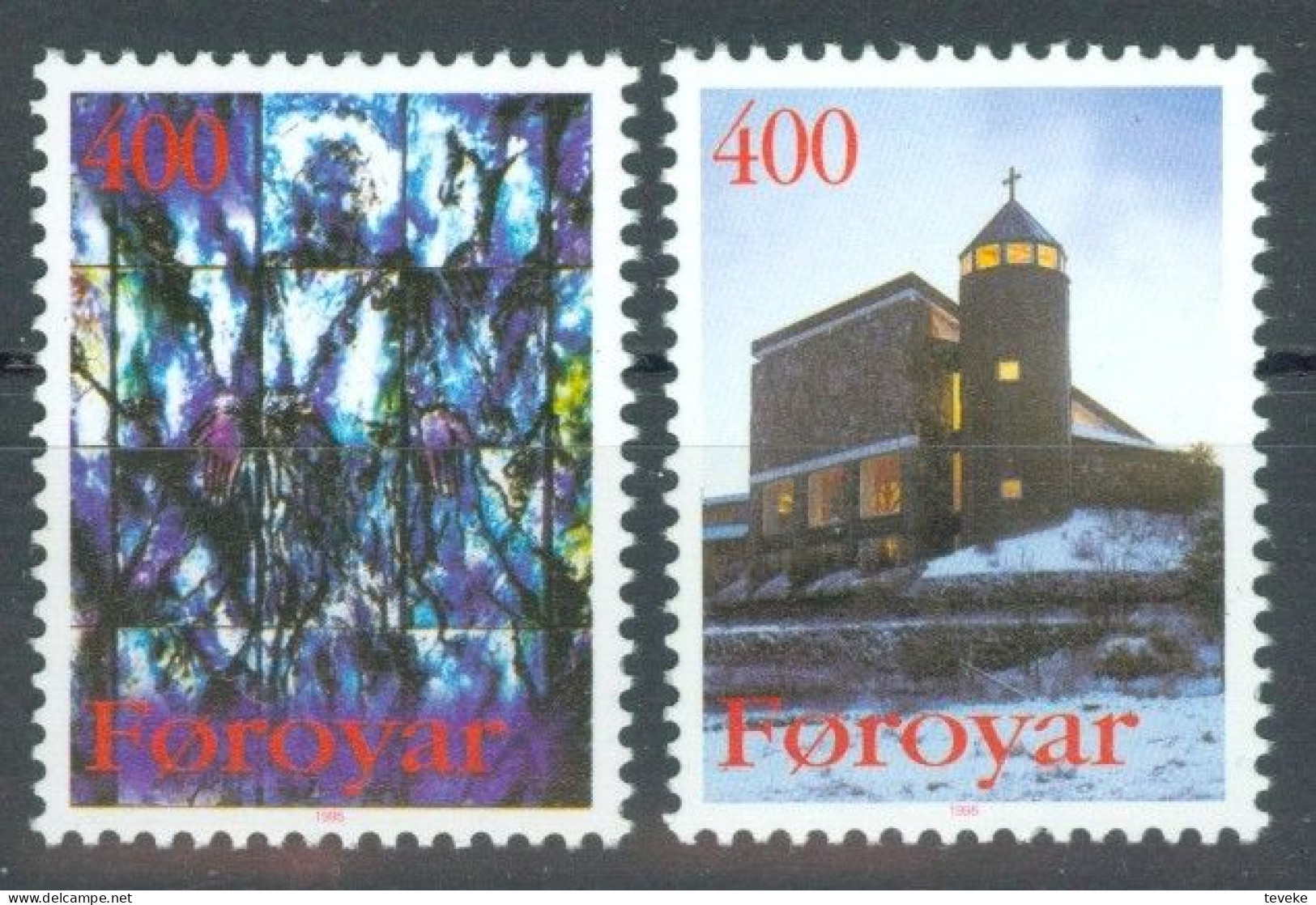 FAEROËR 1995 - MiNr. 289/290 - **/MNH - St. Mary's Catholic Church, Bringsnagøta - Faeroër