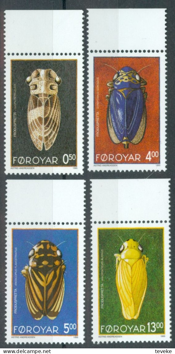 FAEROËR 1995 - MiNr. 272/275 - **/MNH - Fauna/Insects - Endemic Cicadas - Faroe Islands