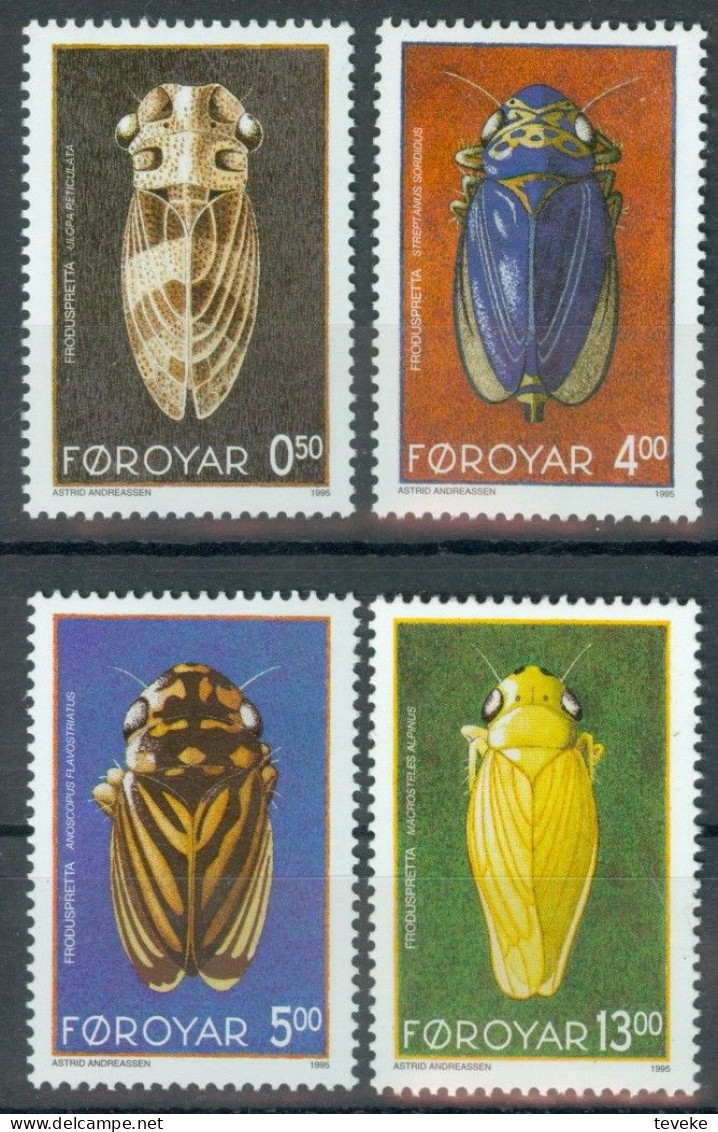 FAEROËR 1995 - MiNr. 272/275 - **/MNH - Fauna/Insects - Endemic Cicadas - Faeroër