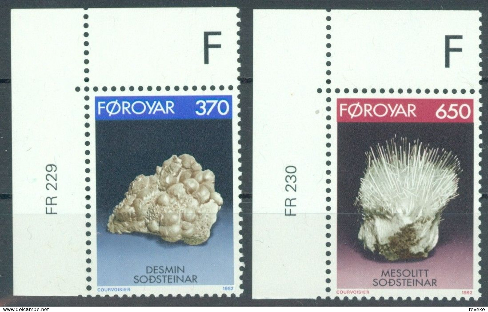 FAEROËR 1992 - MiNr. 237/238 - **/MNH - Minerals - Islas Faeroes