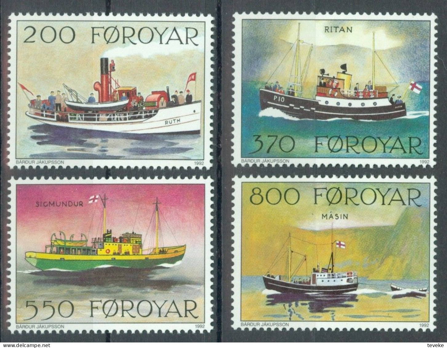 FAEROËR 1992 - MiNr. 227/230 - **/MNH - Postal Ships - Féroé (Iles)