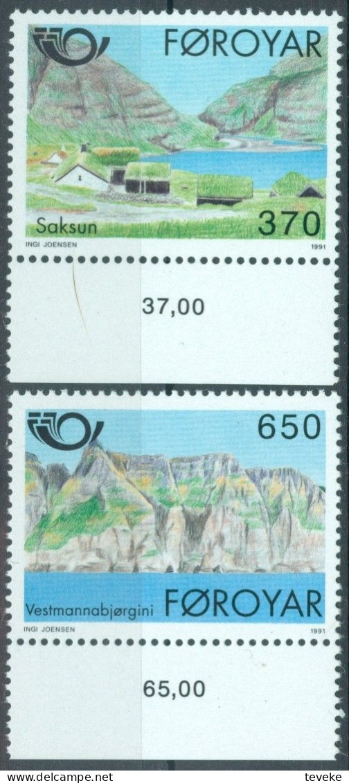 FAEROËR 1991 - MiNr. 219/220 - **/MNH - NORDEN - Tourism - Streymoy - Faeroër