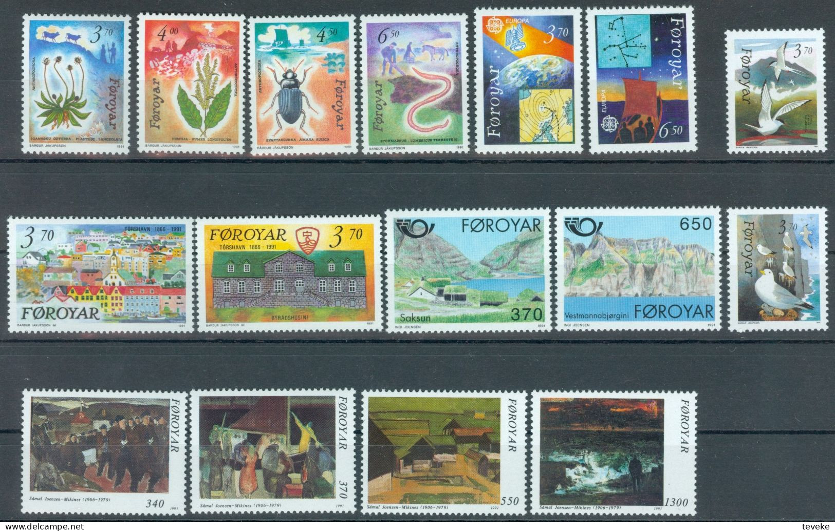 FAEROËR 1991 - MiNr. 211/226 - **/MNH - YEARSET - Faroe Islands