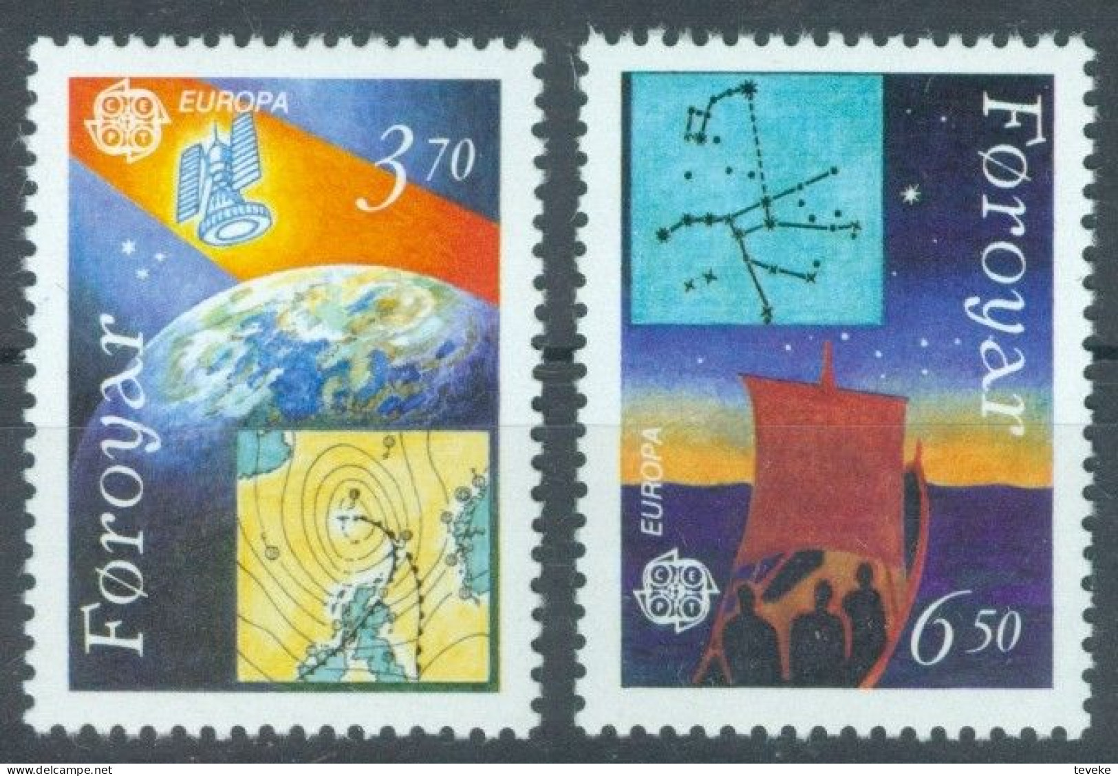 FAEROËR 1991 - MiNr. 215/216 - **/MNH - Europa/CEPT - European Space Travel - Faroe Islands