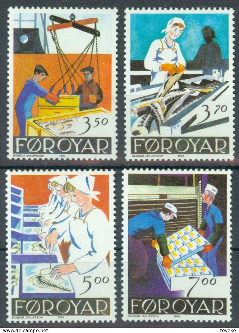 FAEROËR 1990 - MiNr. 194/197 - **/MNH - Fishing Industry - Färöer Inseln