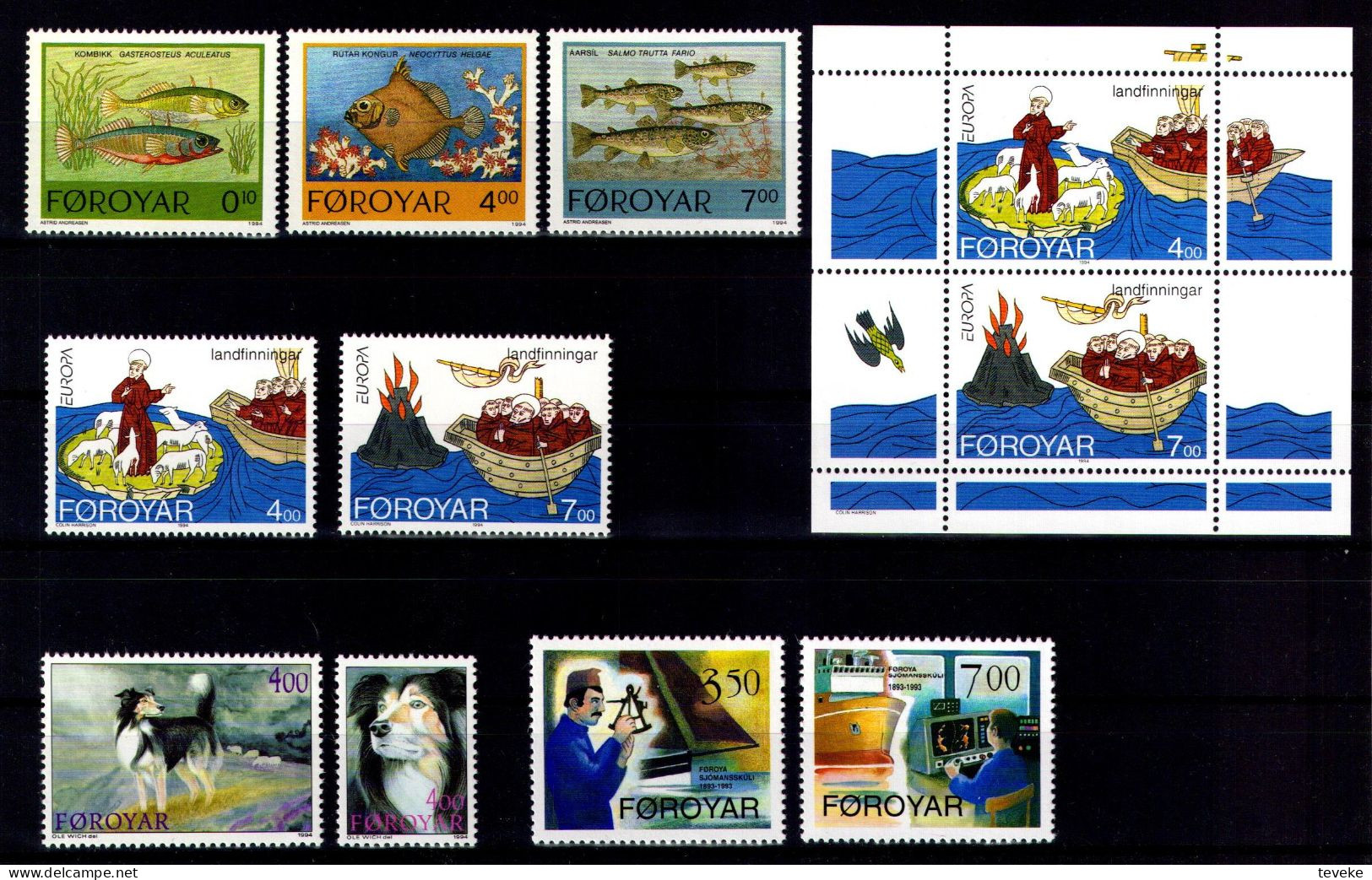 FAEROËR 1994 - MiNr. 256/271 + BL 7 - **/MNH - YEARSET - Faroe Islands