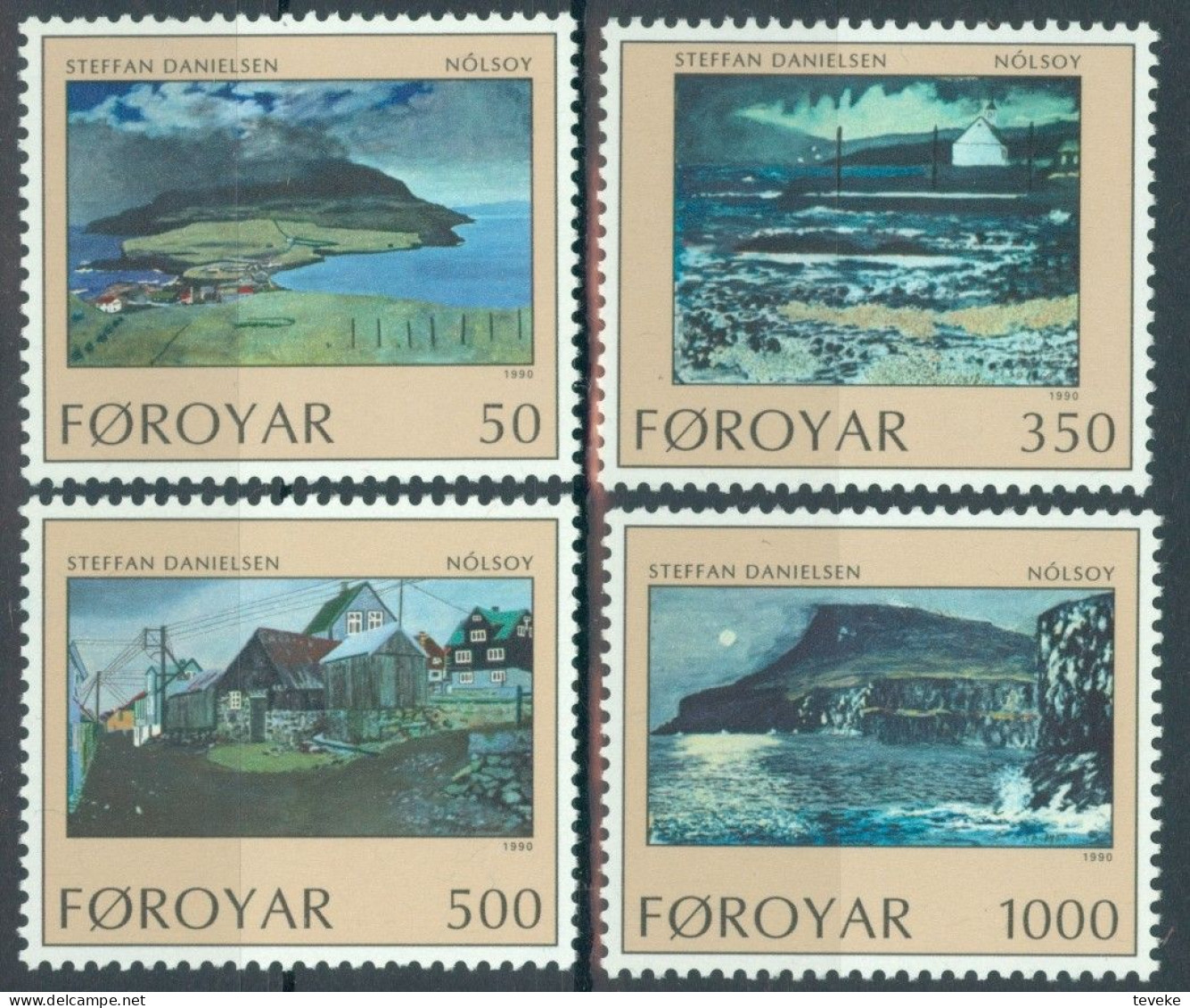 FAEROËR 1990 - MiNr. 207/210 - **/MNH - Art - Paintings -  Island Of Nólsoy - Islas Faeroes