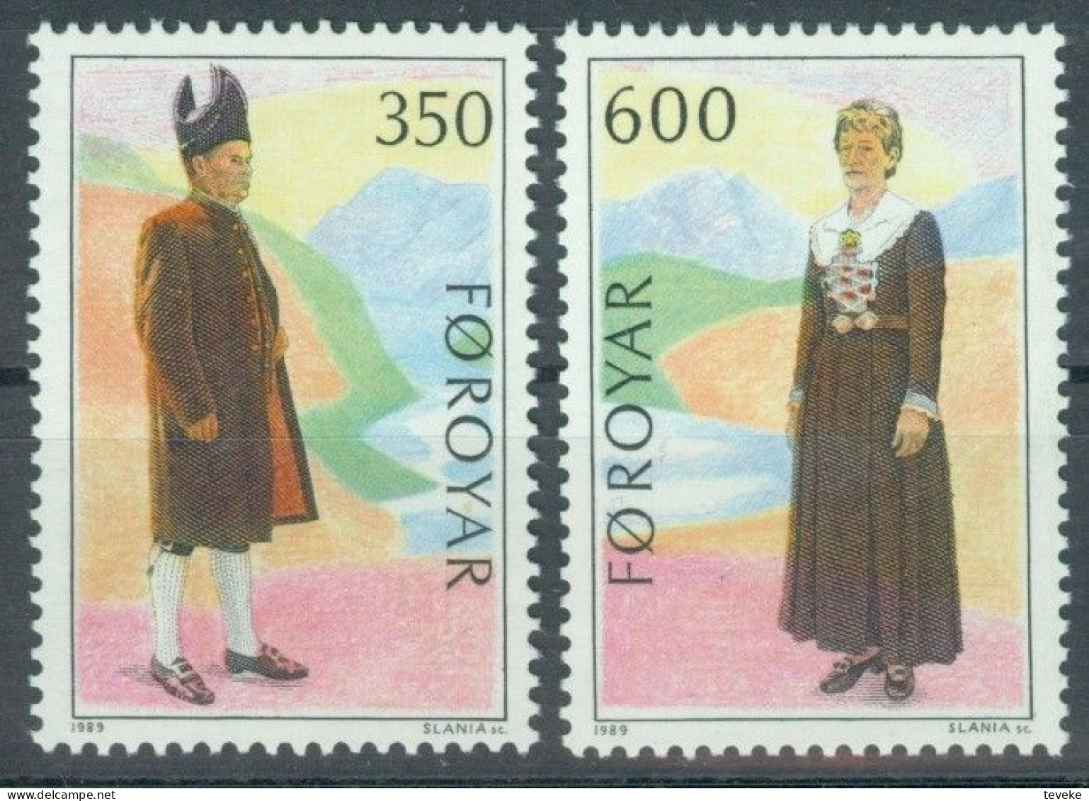 FAEROËR 1989 - MiNr. 182/183 - **/MNH - NORDEN - Folk Costumes - Faroe Islands