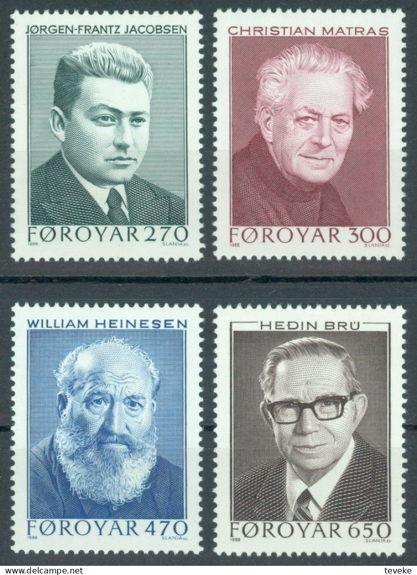 FAEROËR 1988 - MiNr. 168/171 - **/MNH - Literature - Writers - Faroe Islands