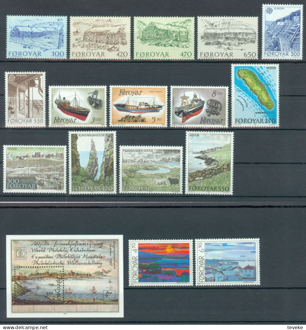 FAEROËR 1987 - MiNr. 145/158 + 160/161 + BL 3 - **/MNH - YEARSET - Isole Faroer