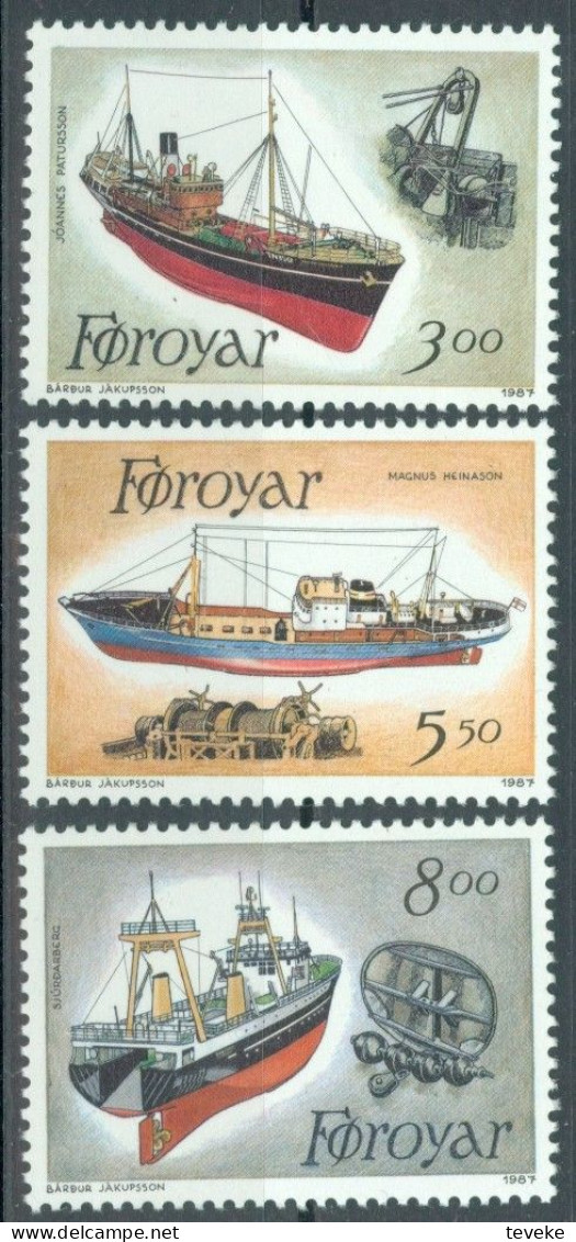 FAEROËR 1987 - MiNr. 151/153 - **/MNH - Ships/Boats - Fishing Vessels - Isole Faroer