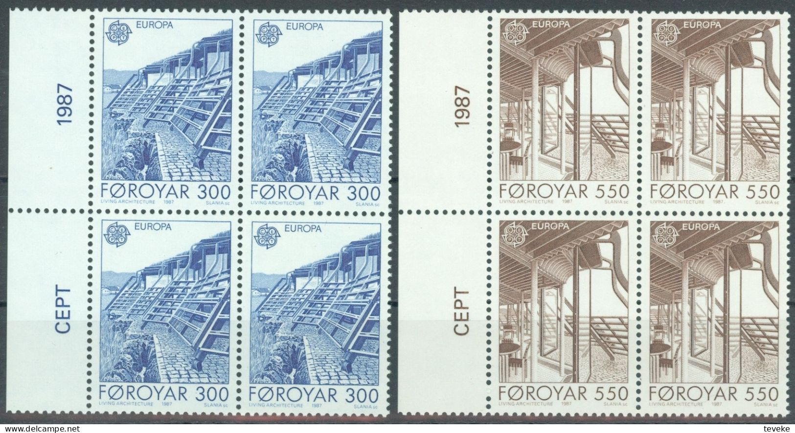 FAEROËR 1987 - MiNr. 149/150 BL4 - **/MNH - Europa/CEPT - Modern Architecture - Isole Faroer