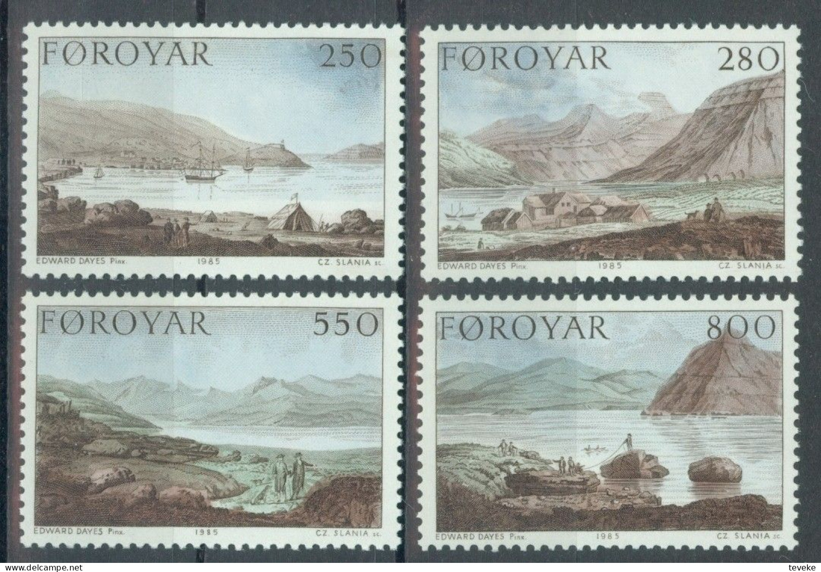 FAEROËR 1985 - MiNr. 112/115 - **/MNH - Art - Landscape Painting By Edward Dayes - Isole Faroer