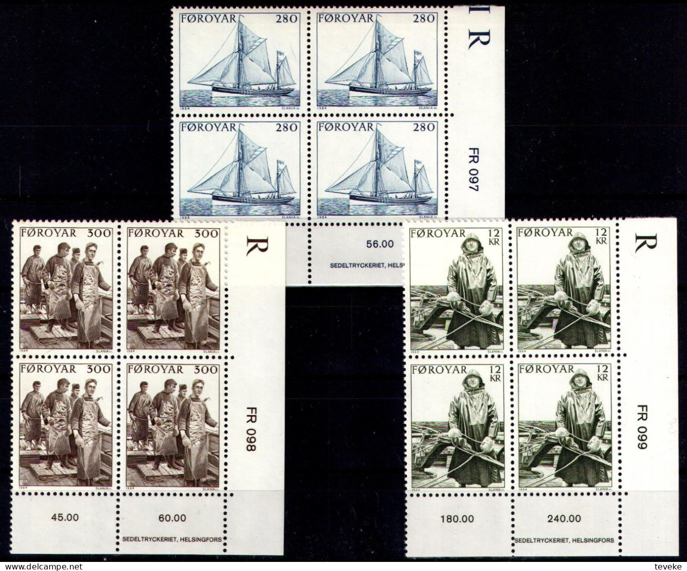 FAEROËR 1984 - MiNr. 103/105 BL4 - **/MNH - Fishing - Faeroër