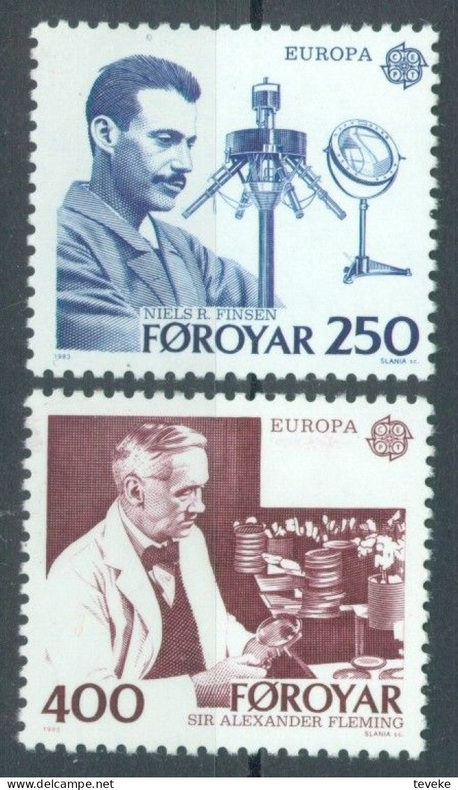 FAEROËR 1983 - MiNr. 84/85 - **/MNH - Europa/CEPT - Nobelprice Winners - Finsen - Fleming - Féroé (Iles)