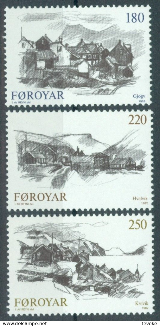 FAEROËR 1982 - MiNr. 72/74 - **/MNH - Tourism - Faroese Villages - Färöer Inseln