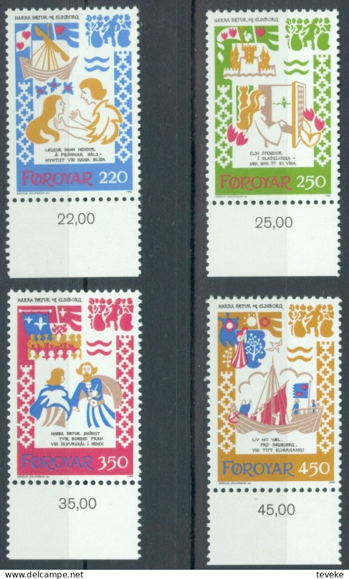 FAEROËR 1982 - MiNr. 75/78 - **/MNH - Music - Medieval Dance Songs - Isole Faroer