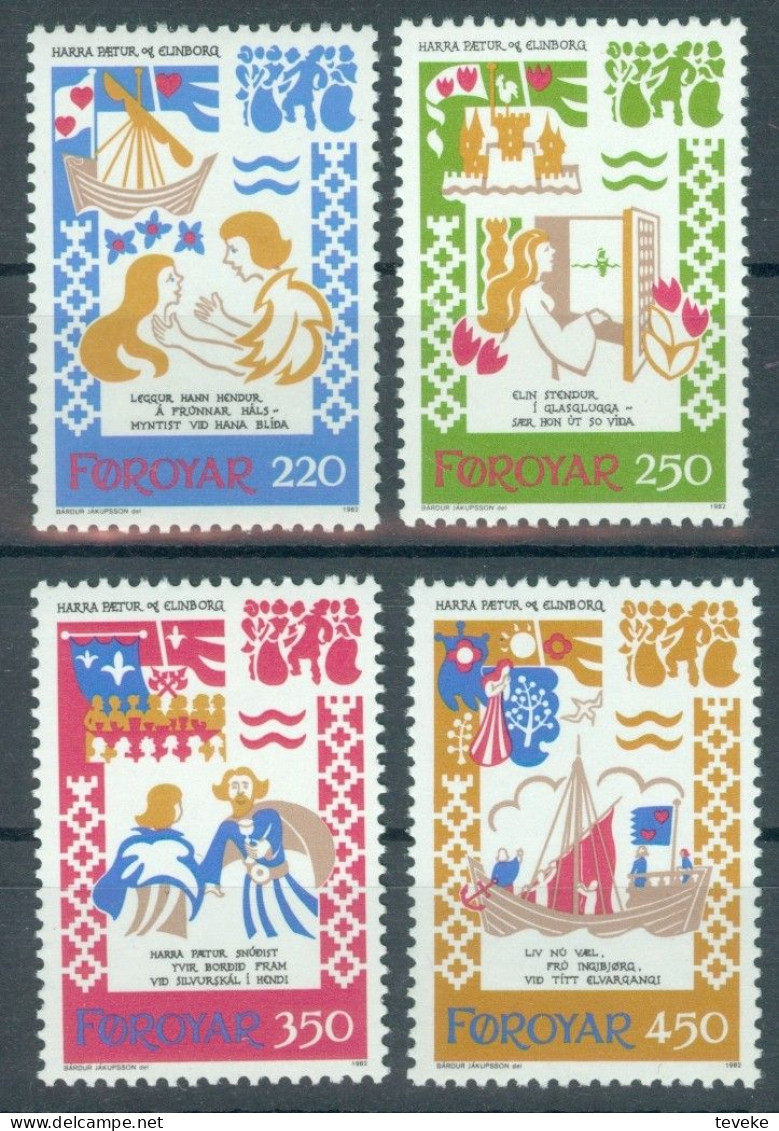 FAEROËR 1982 - MiNr. 75/78 - **/MNH - Music - Medieval Dance Songs - Faroe Islands