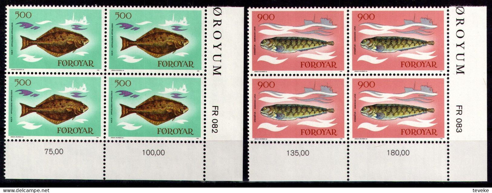 FAEROËR 1983 - MiNr. 86/89 BL4 - **/MNH - Fauna - Fishes - Islas Faeroes