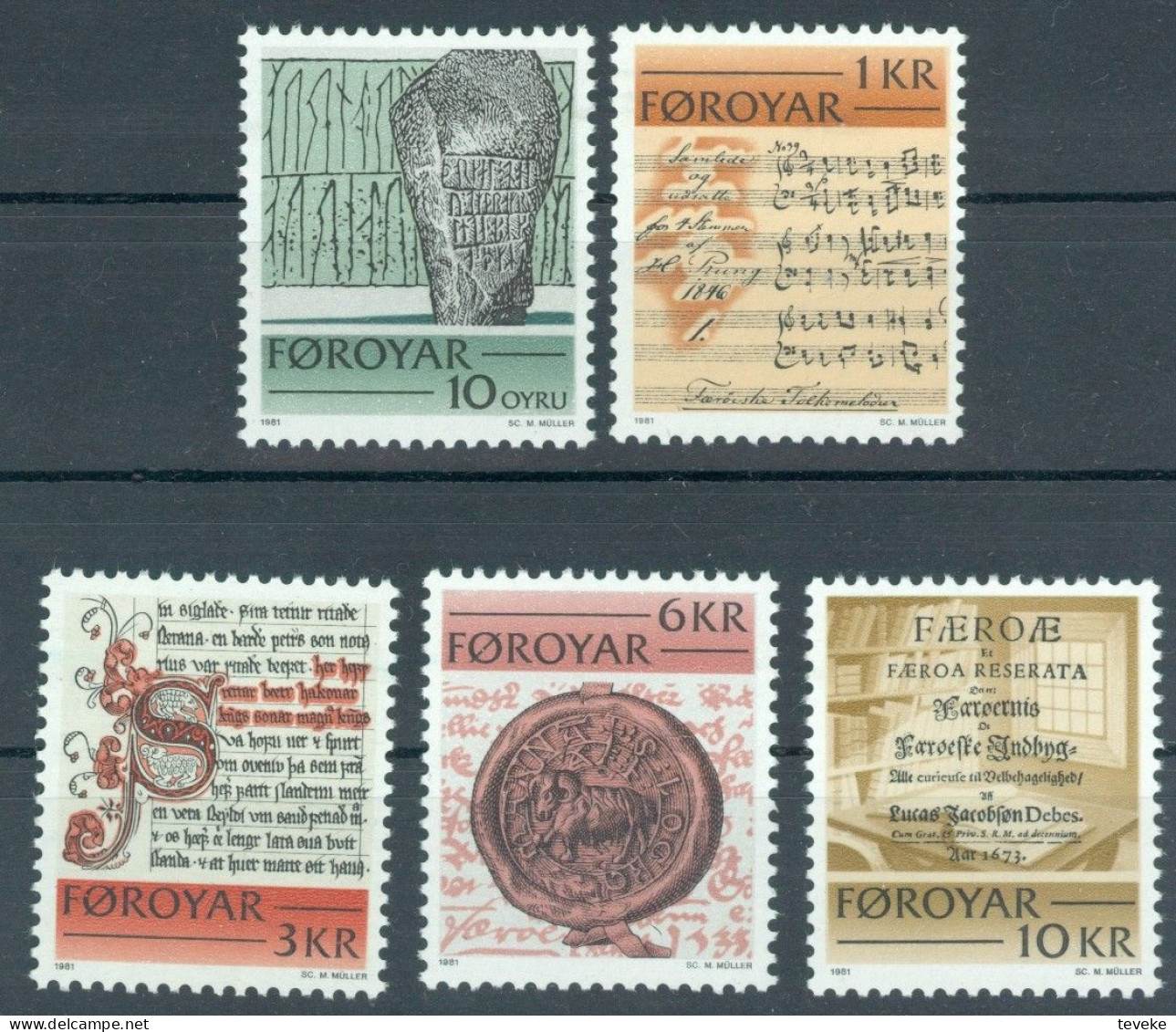 FAEROËR 1981 - MiNr. 65/69 - **/MNH - Historical Writings - Isole Faroer