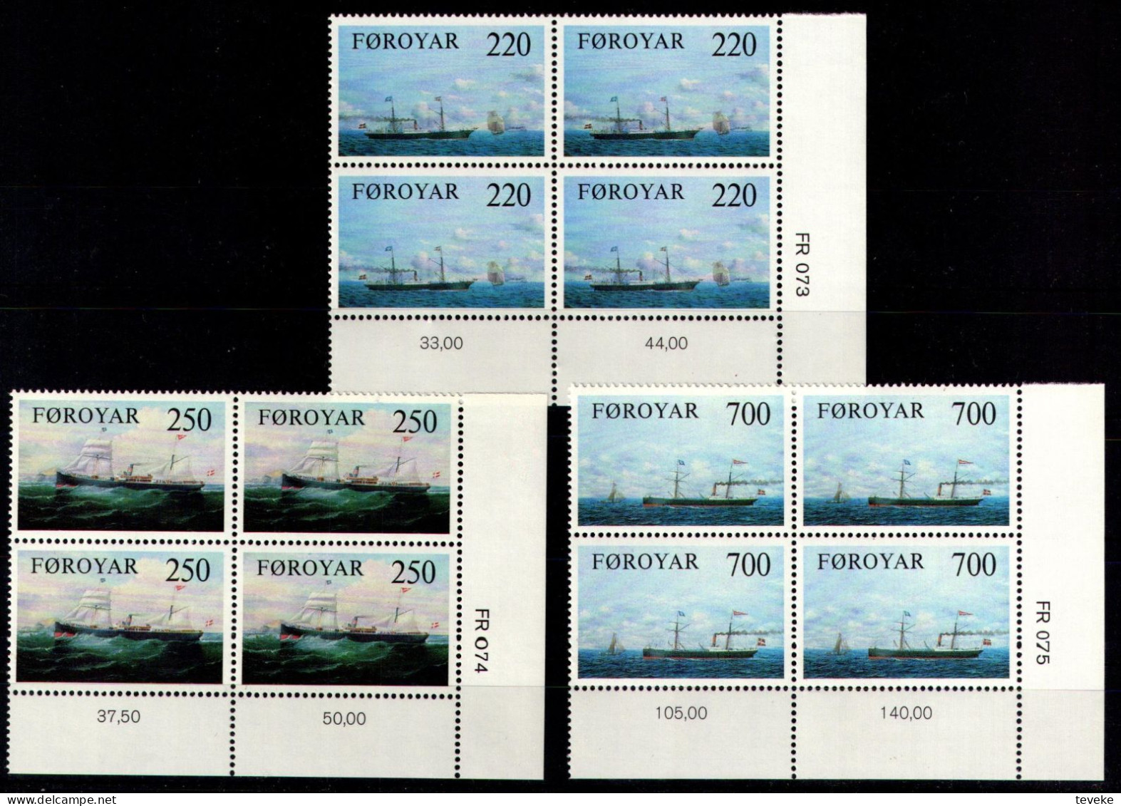 FAEROËR 1983 - MiNr. 79/81 BL4 - **/MNH - Ships - Steamships - Islas Faeroes