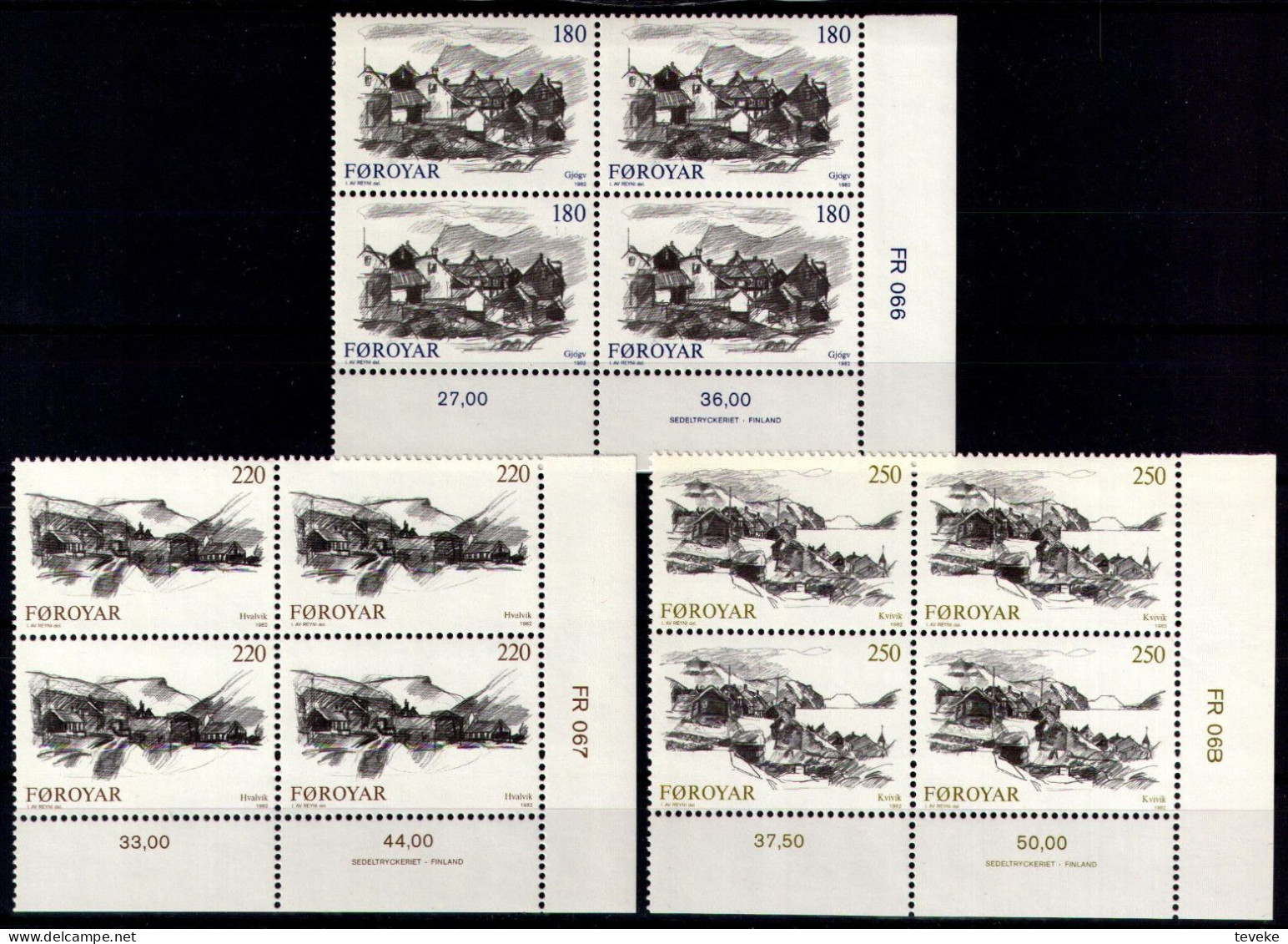 FAEROËR 1982 - MiNr. 72/74 BL4 - **/MNH - Tourism - Faroese Villages - Färöer Inseln