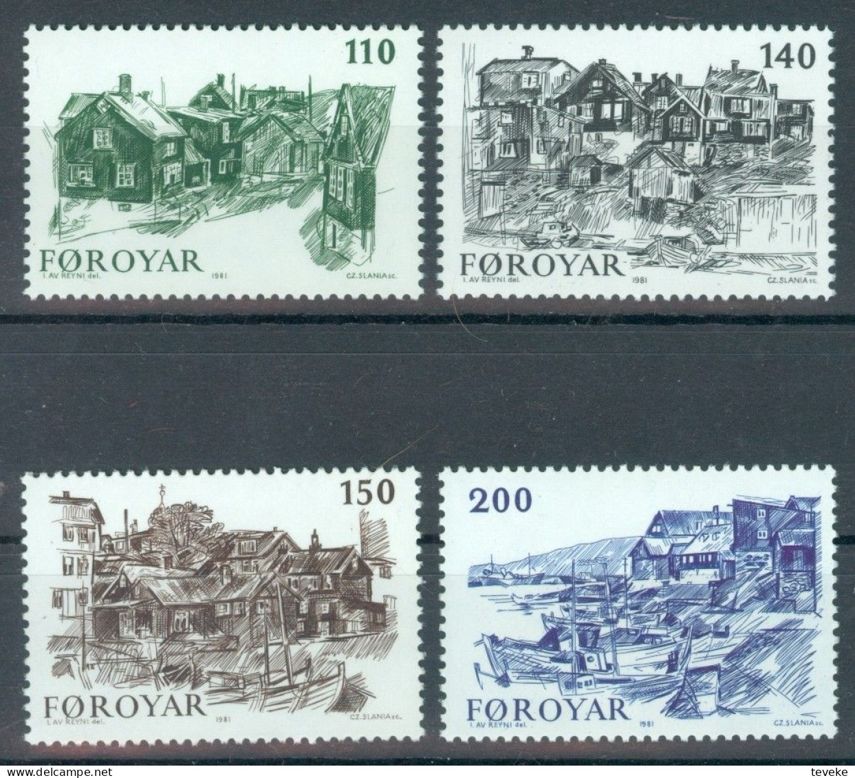 FAEROËR 1981 - MiNr. 59/62 - **/MNH - Tourism - Old Tórshavn - Färöer Inseln