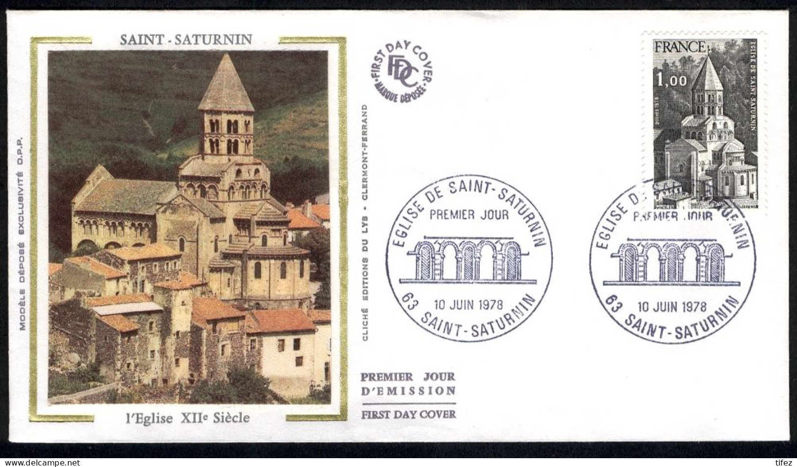 FDC/France/Année 1978 - N°1998 : Eglise De Saint Saturnin - 1970-1979