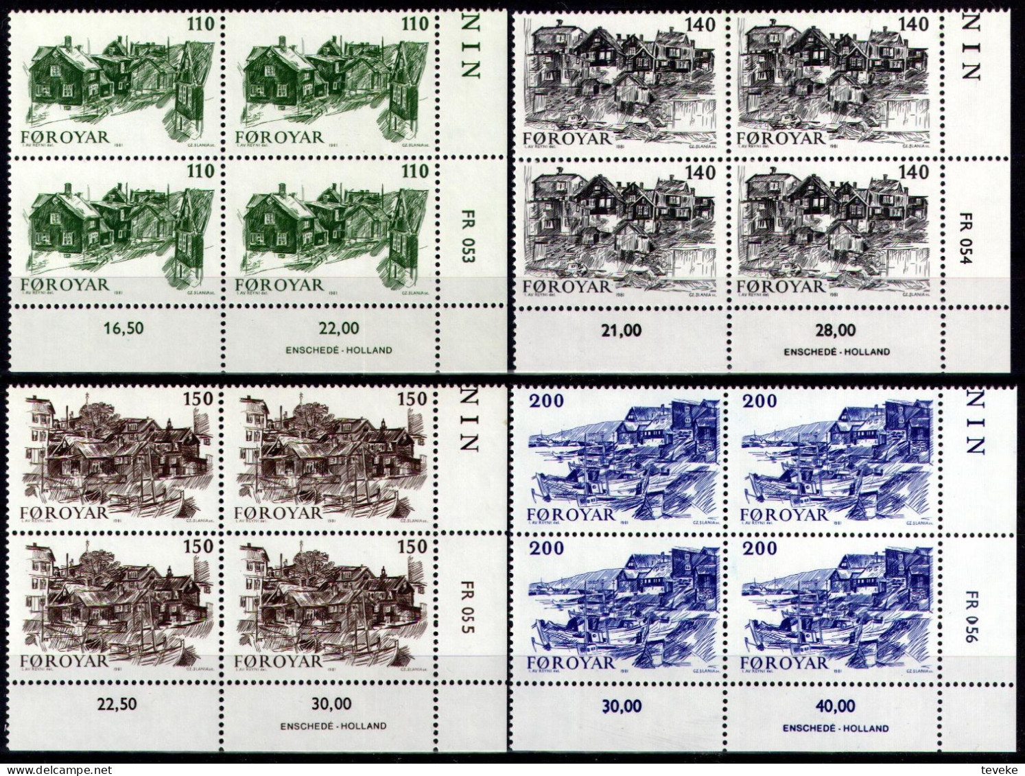 FAEROËR 1981 - MiNr. 59/62 BL4 - **/MNH - Tourism - Old Tórshavn - Faroe Islands