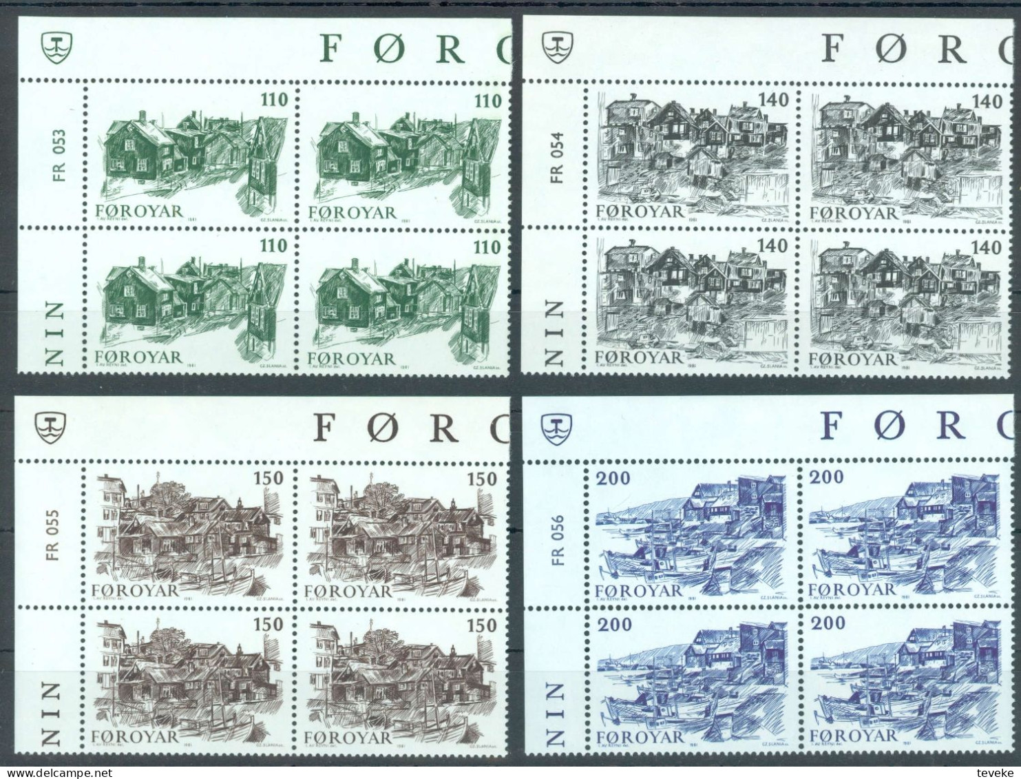 FAEROËR 1981 - MiNr. 59/62 BL4 - **/MNH - Tourism - Old Tórshavn - Färöer Inseln