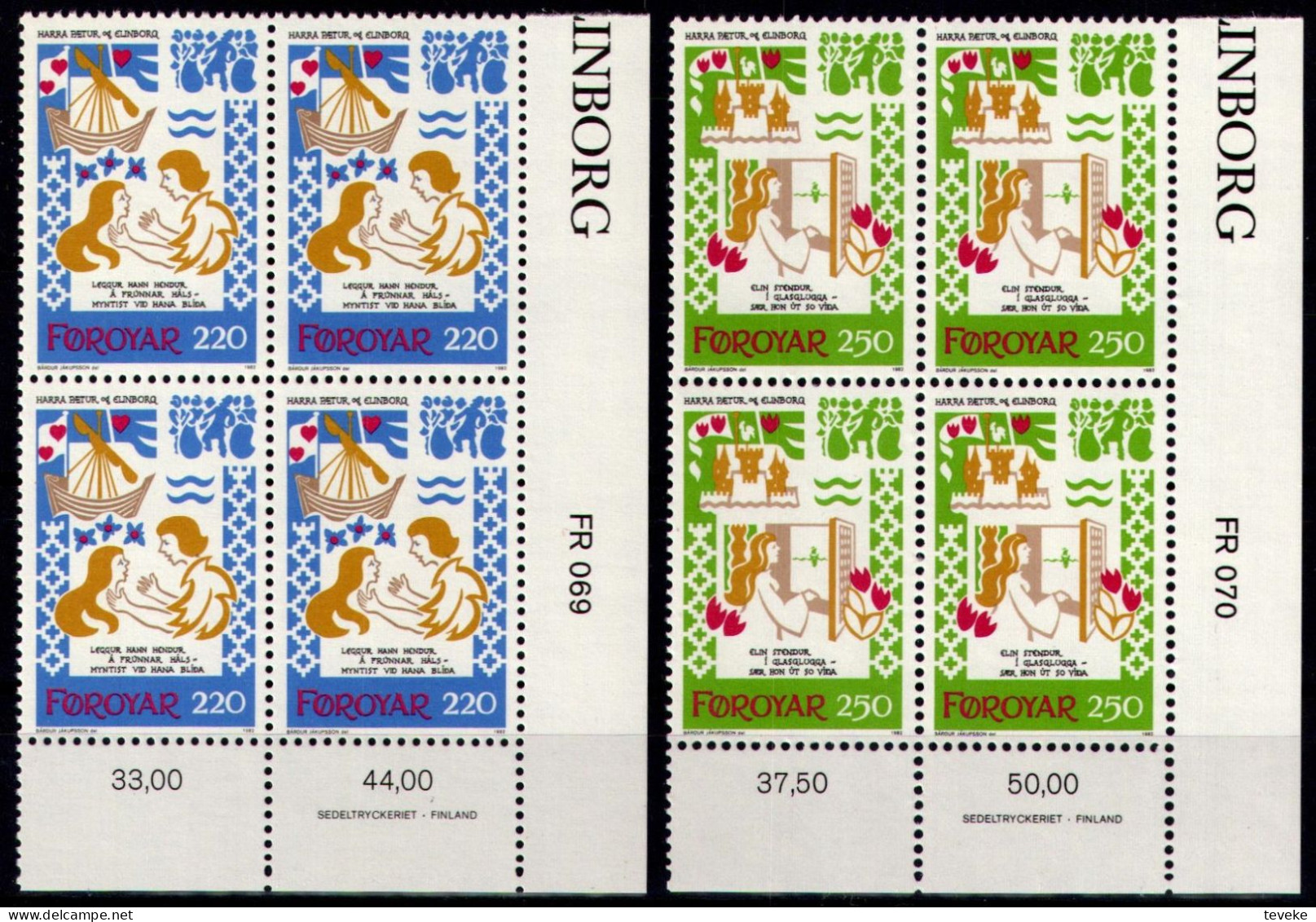 FAEROËR 1982 - MiNr. 75/78 BL4 - **/MNH - Music - Medieval Dance Songs - Faroe Islands