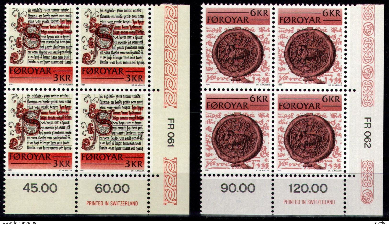 FAEROËR 1981 - MiNr. 65/69 BL4 - **/MNH - Historical Writings - Féroé (Iles)