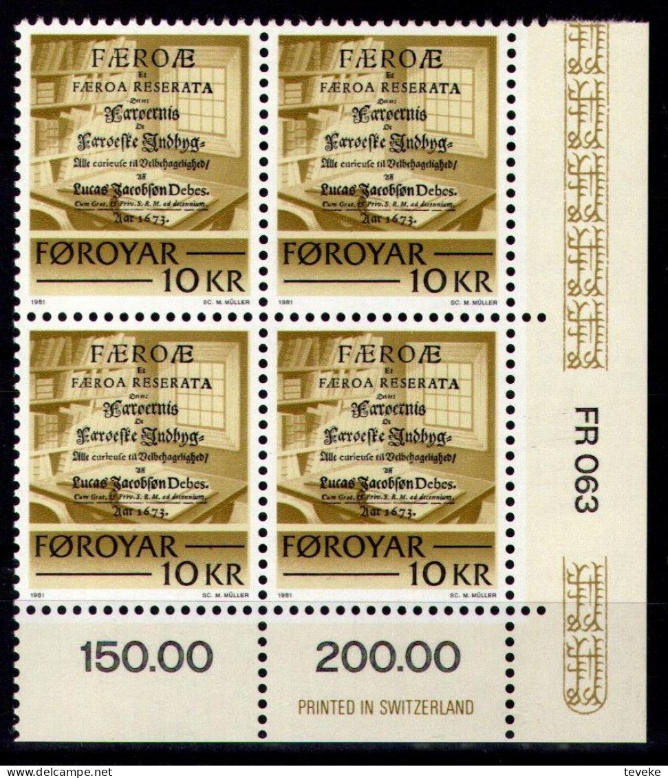 FAEROËR 1981 - MiNr. 65/69 BL4 - **/MNH - Historical Writings - Féroé (Iles)