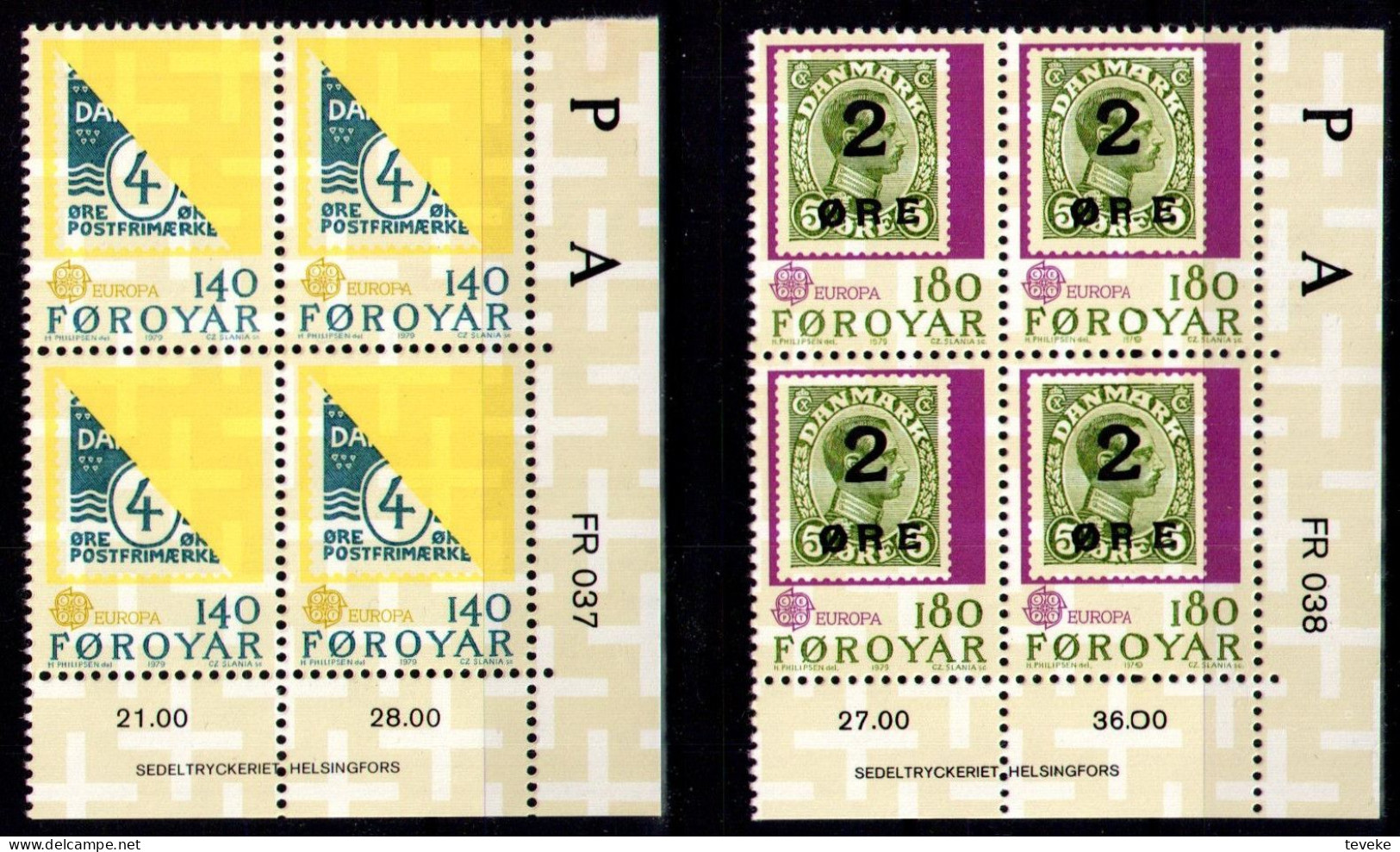 FAEROËR 1979 - MiNr. 43/44 BL4 - **/MNH - Europa/CEPT - History Of Posts And Telecommunications - Färöer Inseln