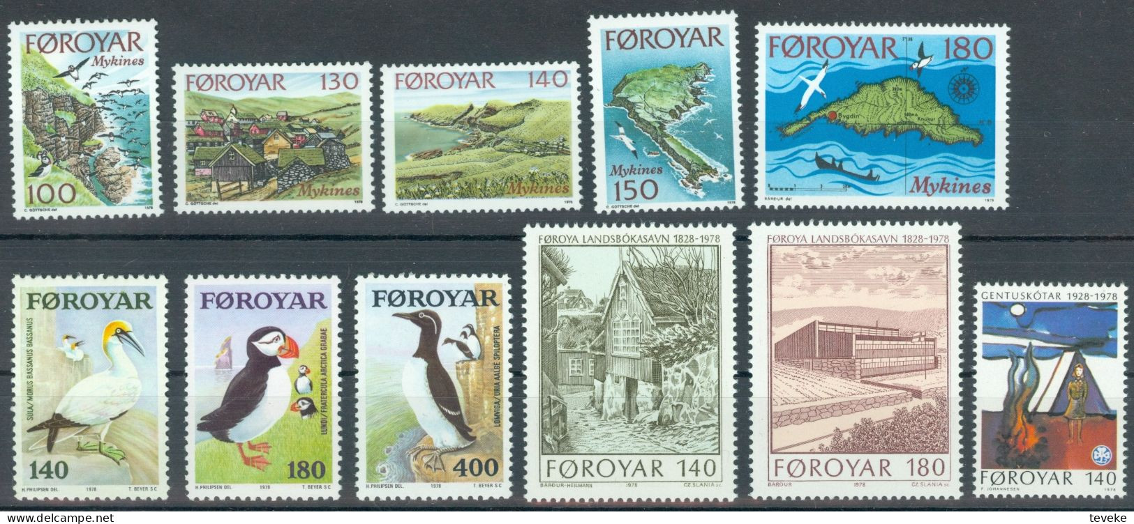 FAEROËR 1978 - MiNr. 31/41 - **/MNH - YEARSET - Färöer Inseln